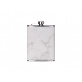  8oz/240ml Stainless Steel Flask with PU Cover (Marble W/ Gold)（10/pcs）